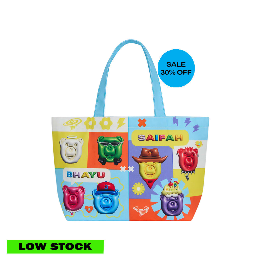 AUSPICIOUS BEARS LARGE TOTE BAG