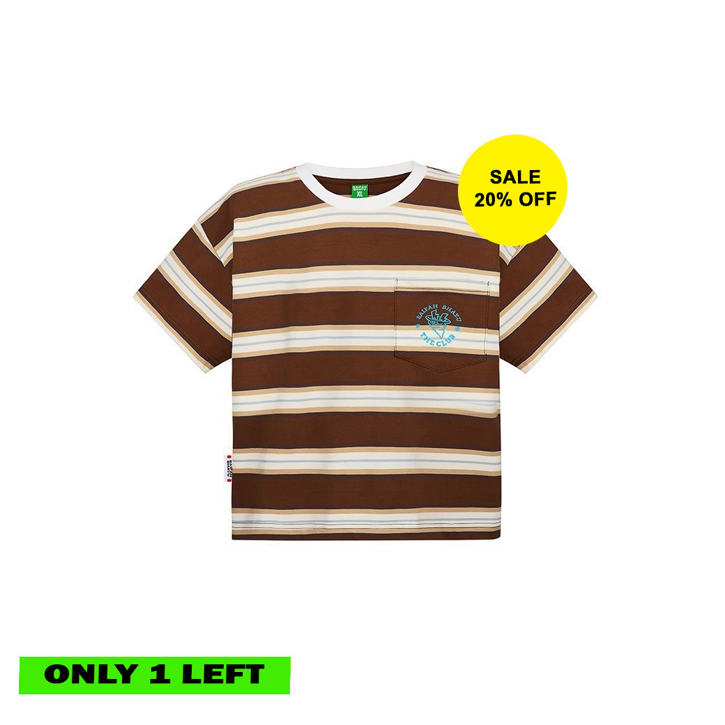 (DROP 3) BOLD STRIPED JERSEY T-SHIRT - BROWN (KIDS)