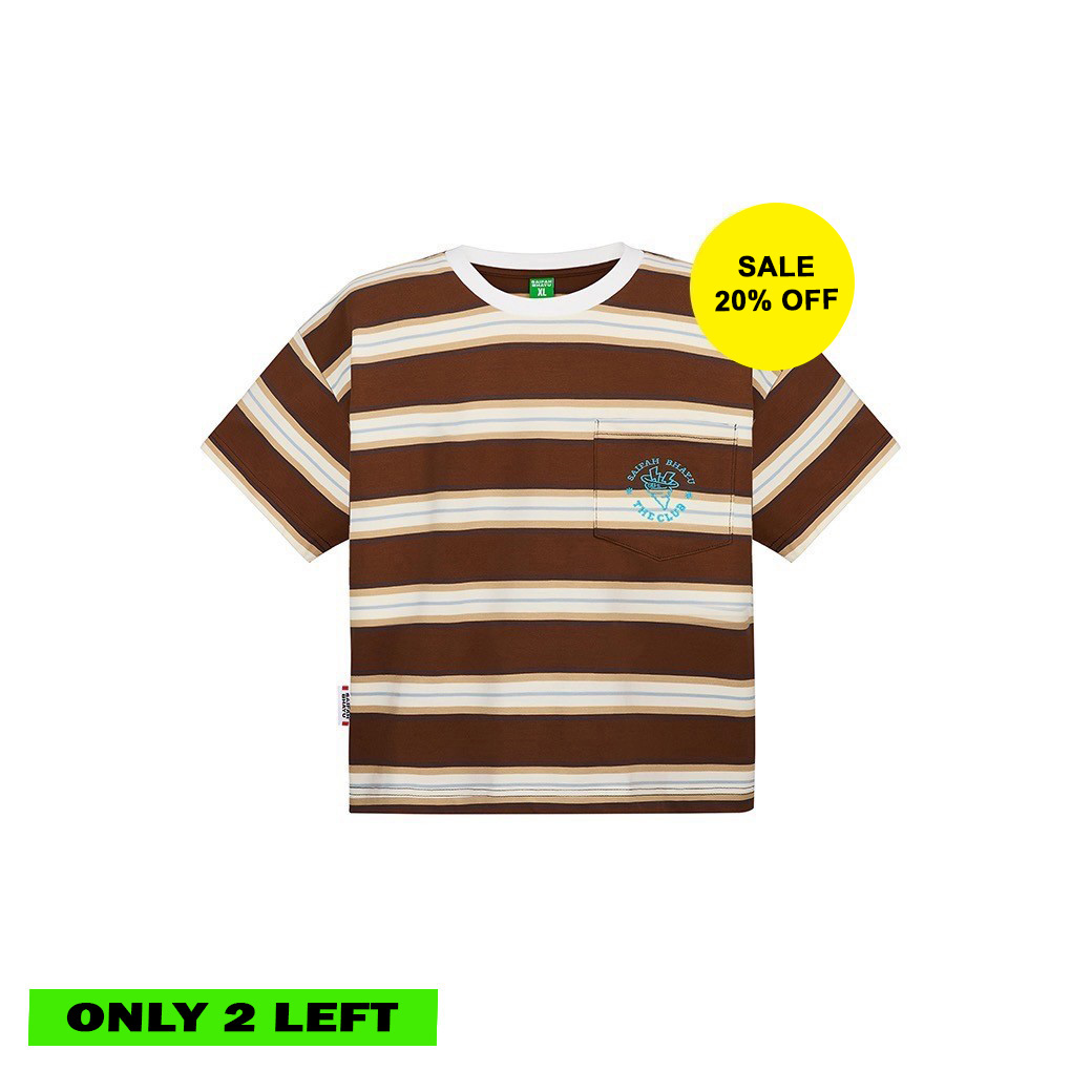 (DROP 3) BOLD STRIPED JERSEY T-SHIRT - BROWN (KIDS)