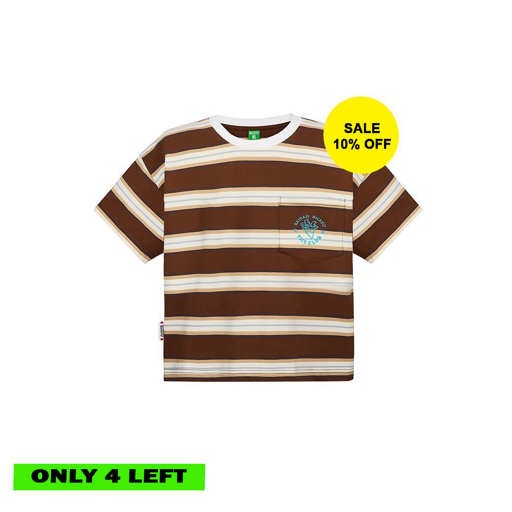 (DROP 3) BOLD STRIPED JERSEY T-SHIRT - BROWN (KIDS)