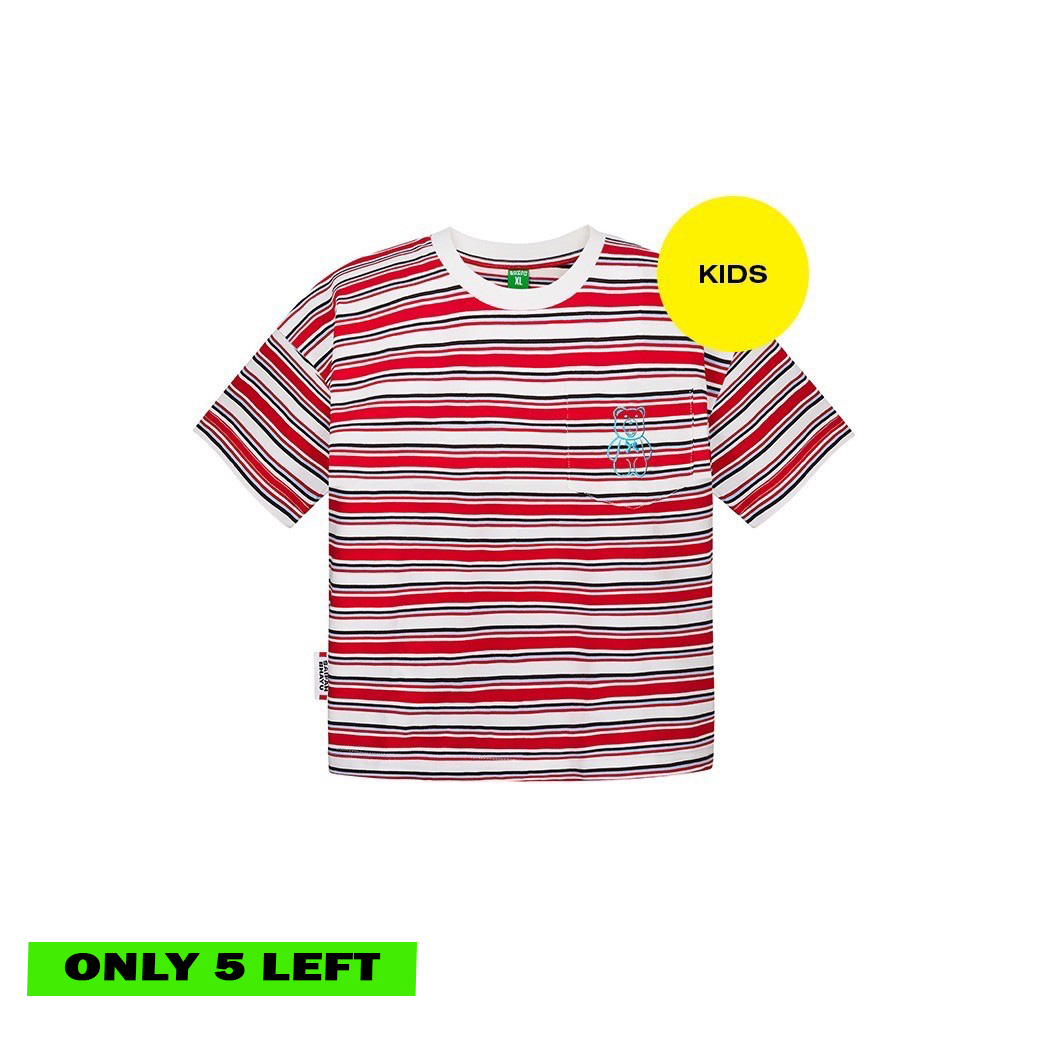 MULTI STRIPED JERSEY T-SHIRT - RED (KIDS)