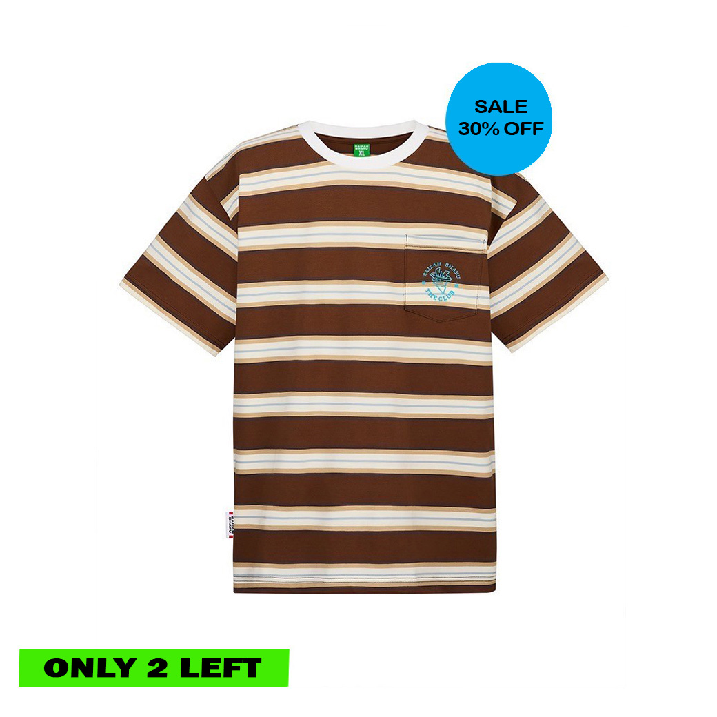 (DROP 5) BOLD STRIPED JERSEY T-SHIRT - BROWN (ADULTS)
