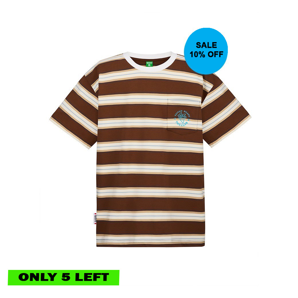 (DROP 5) BOLD STRIPED JERSEY T-SHIRT - BROWN (ADULTS)