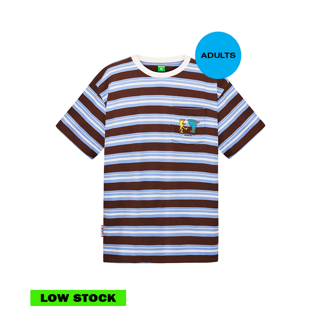(DROP 5) GROWING BLUE STRIPED T-SHIRT (ADULTS)