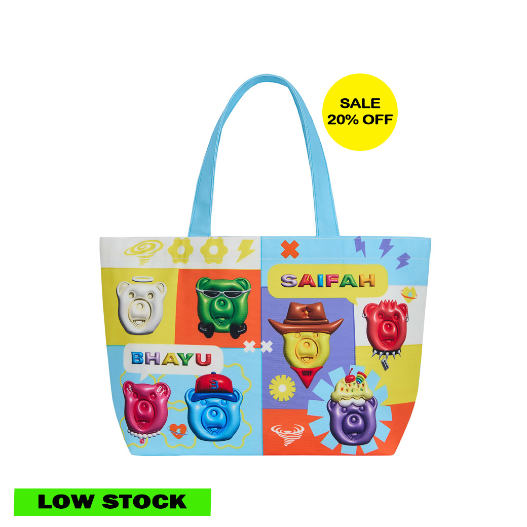 AUSPICIOUS BEARS LARGE TOTE BAG