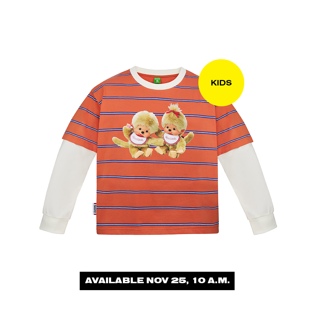 MONCHHICHI ON STRIPED LAYER TEE (KIDS) (เปิดขายวันที่ 25 พ.ย. ทาง LINE SHOPPING)
