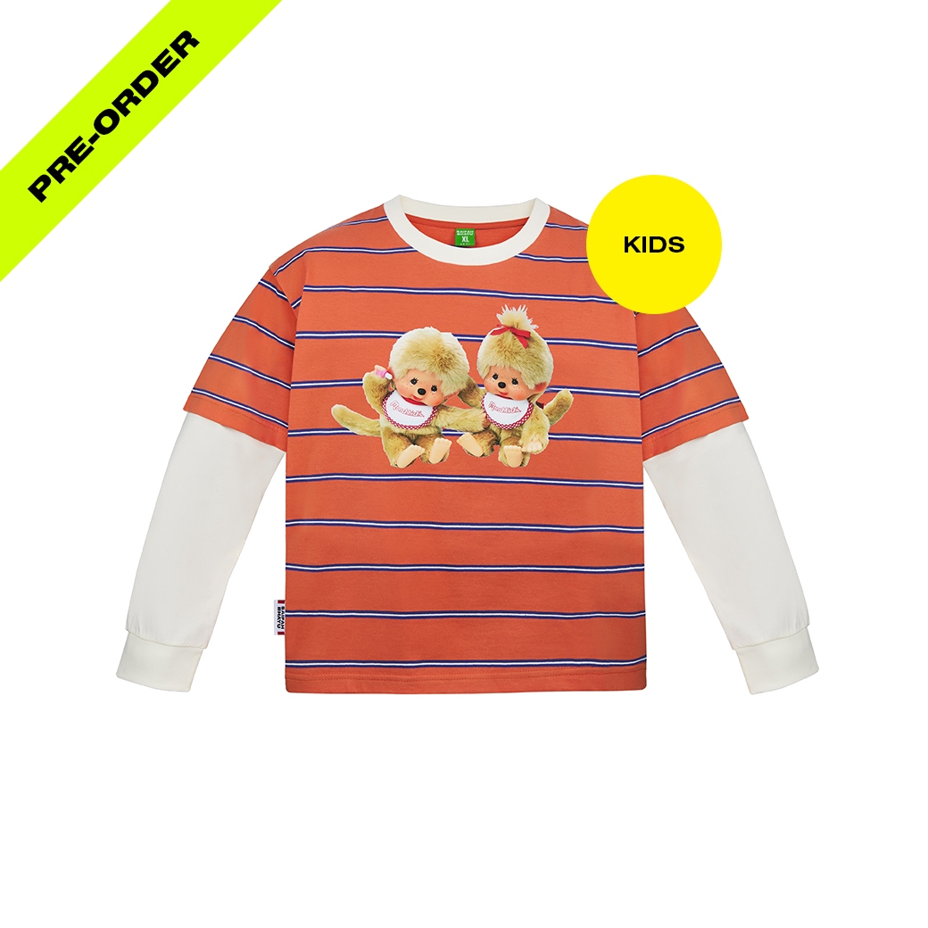 (DROP 3) MONCHHICHI ON STRIPED LAYER TEE (KIDS) (PRE-ORDER พร้อมส่ง 12 ม.ค. 69)