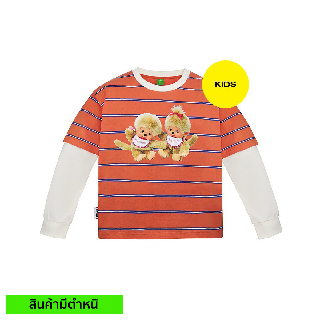 (สินค้ามีตำหนิ) MONCHHICHI ON STRIPED LAYER TEE (KIDS)