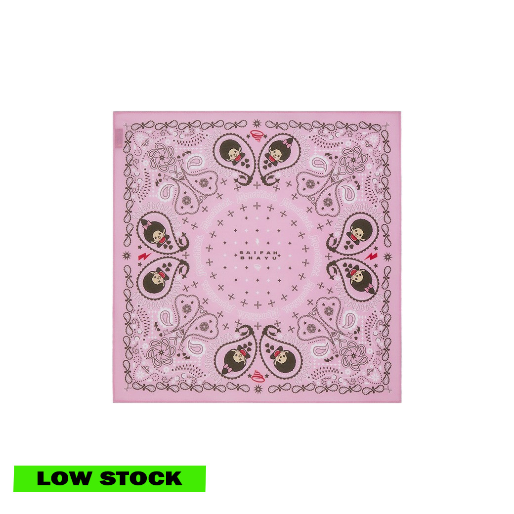 (DROP 2) PAISLEY BANDANA SCARF - PINK