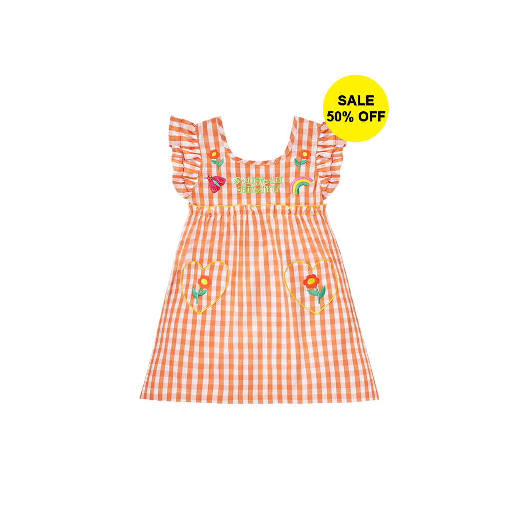 FLOWER UP CHECKERED DRESS KIDS