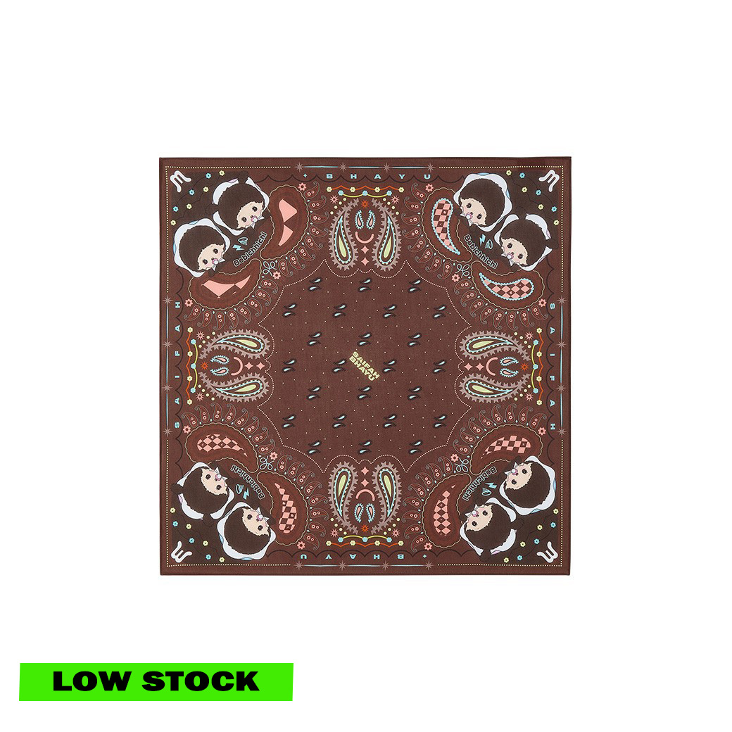 PAISLEY BANDANA SCARF - BROWN